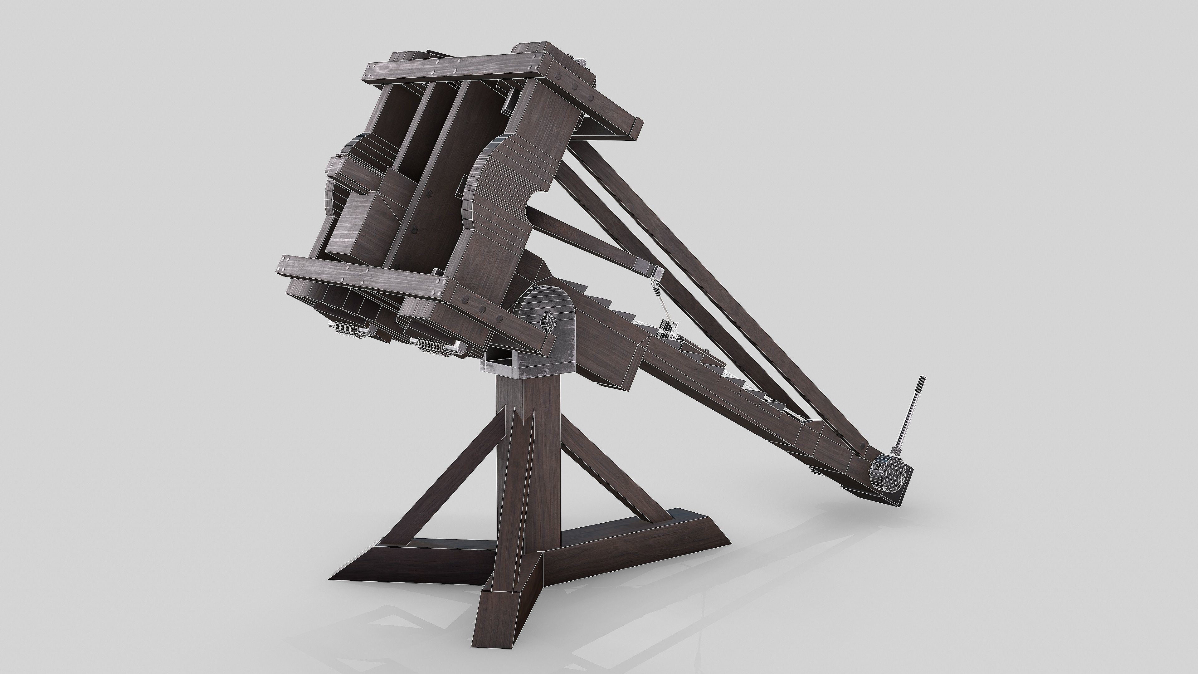 MEDIEVAL Ballista Low-poly 3D model_21