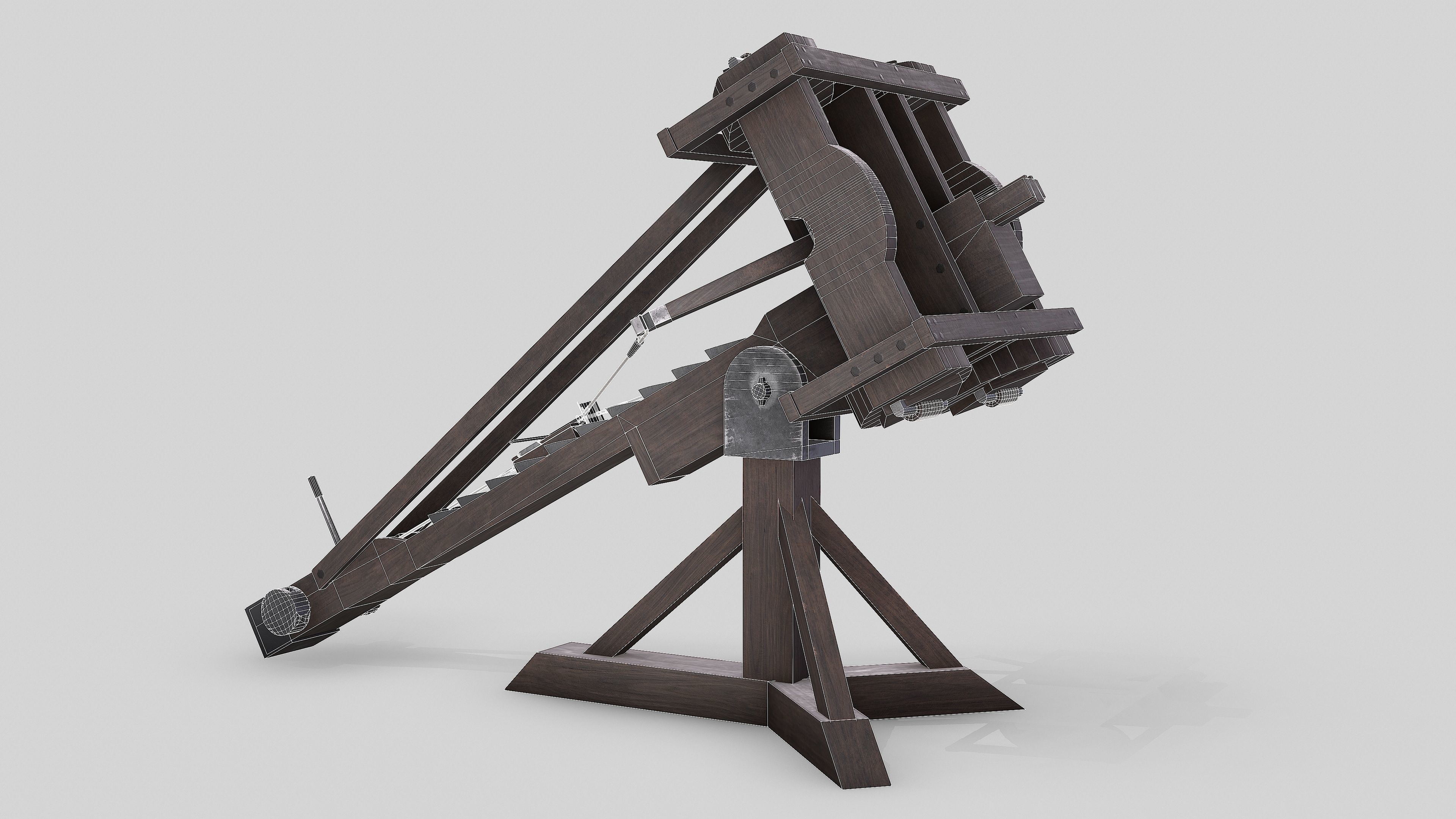 MEDIEVAL Ballista Low-poly 3D model_20
