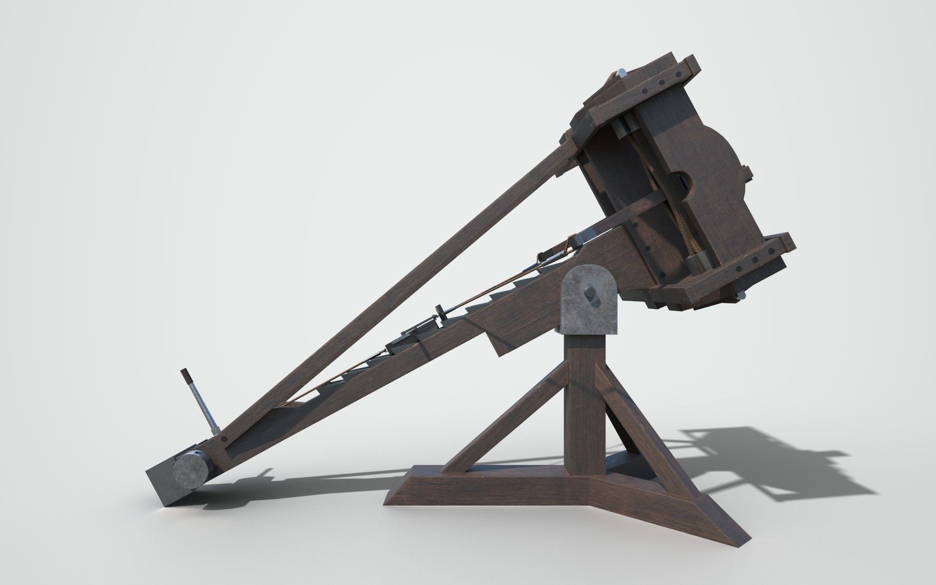MEDIEVAL Ballista Low-poly 3D model_7