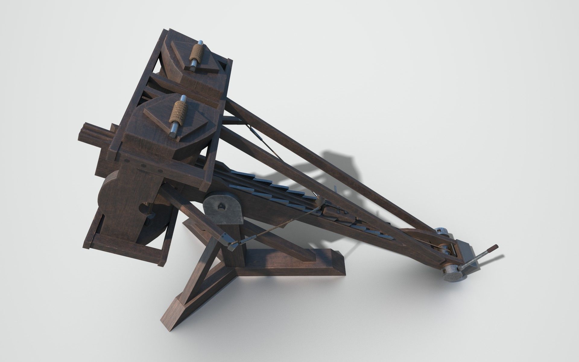 MEDIEVAL Ballista Low-poly 3D model_17