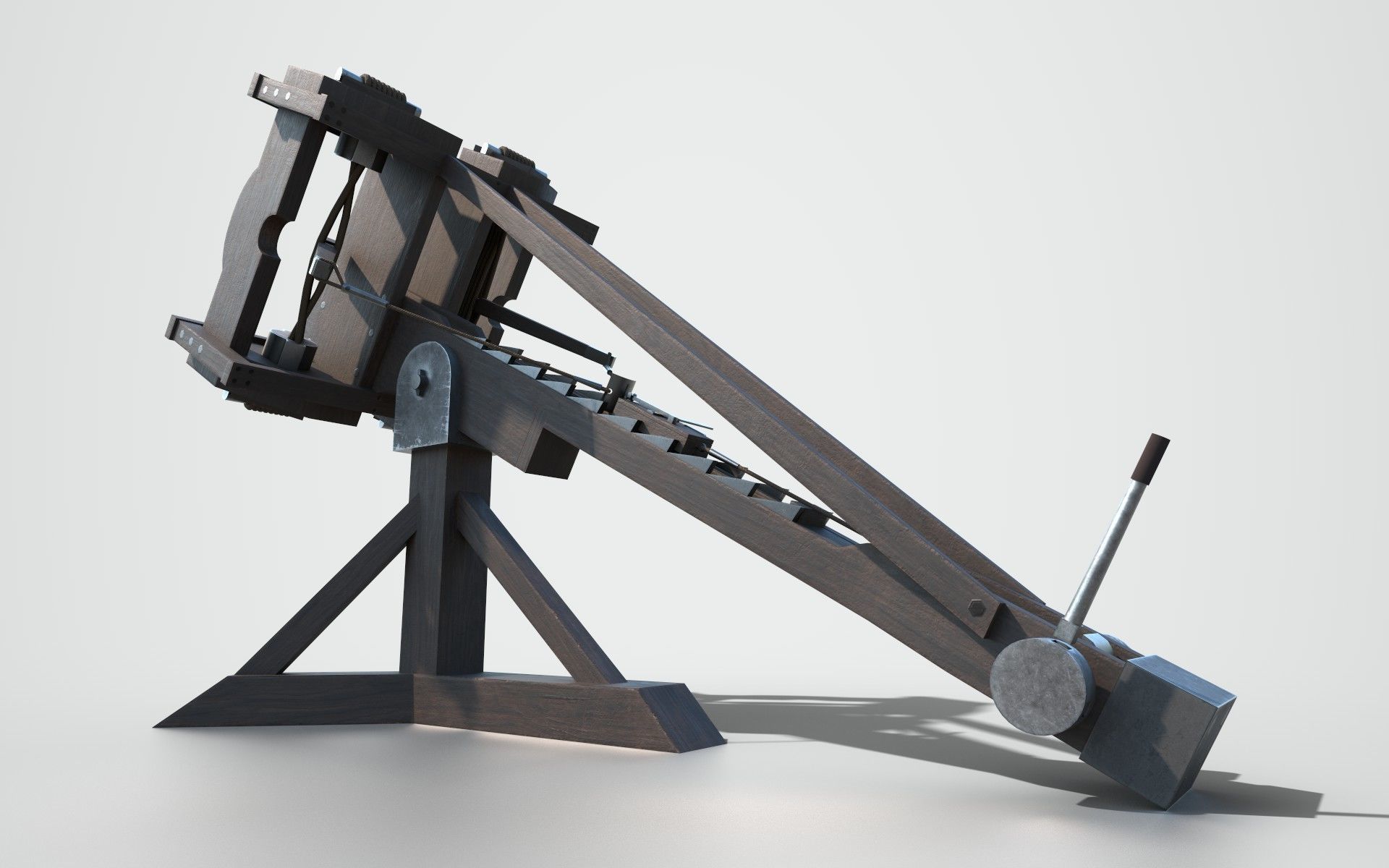 MEDIEVAL Ballista Low-poly 3D model_4