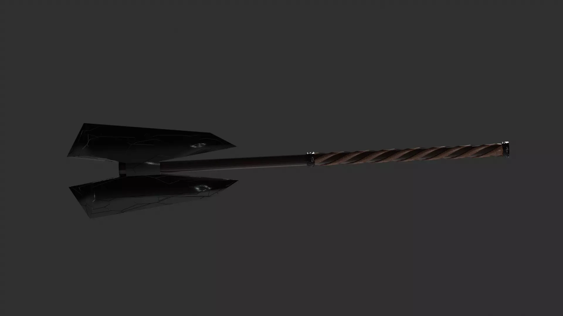 TWO-HANDED AX Low-poly 3D model
