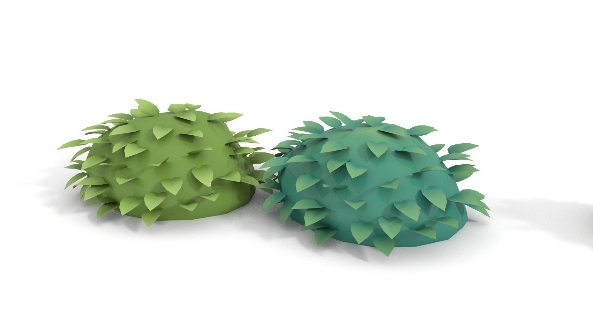 Low-poly Forest Bush plant 3D model_4