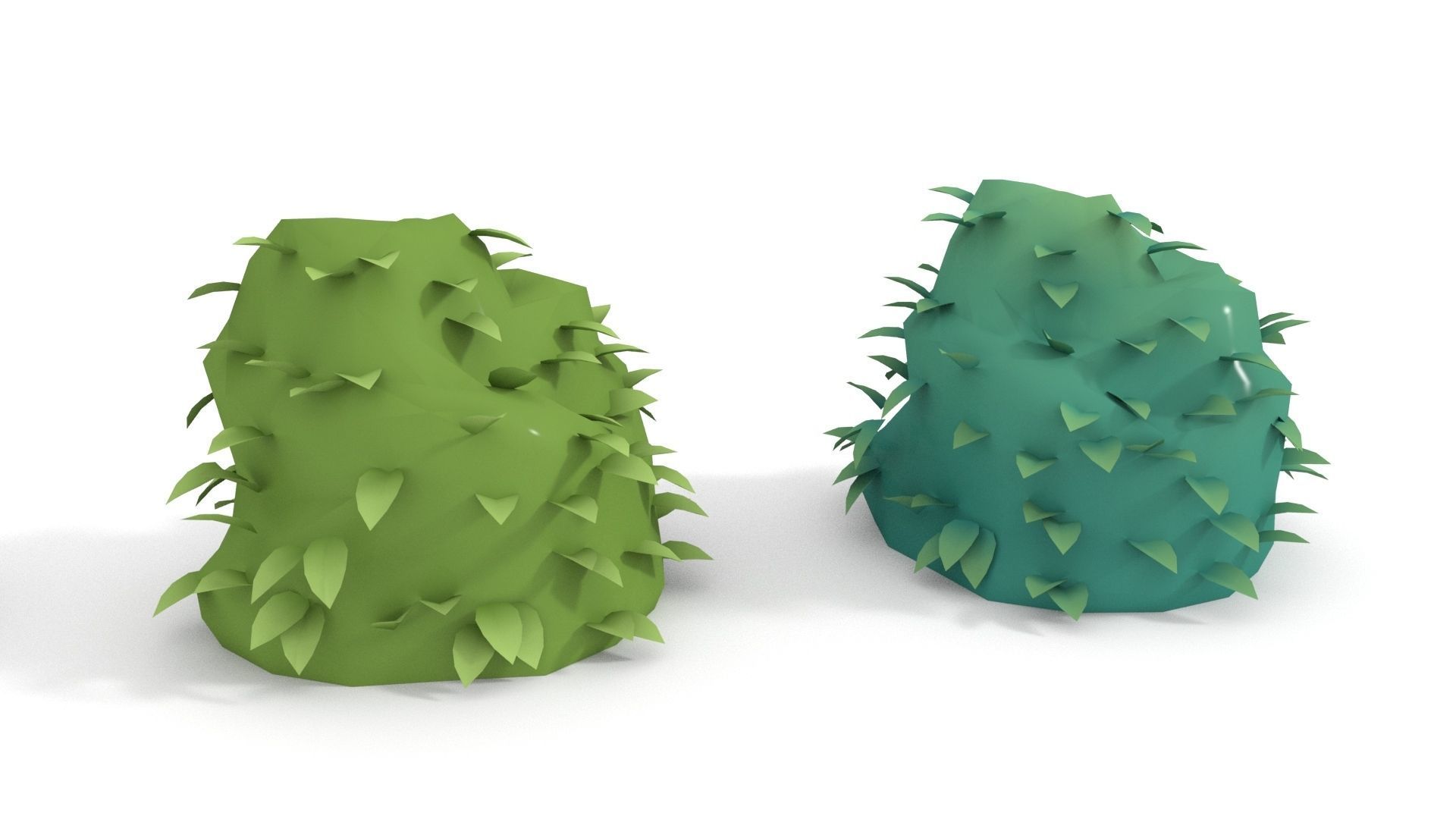 Low-poly Forest Bush plant 3D model_2