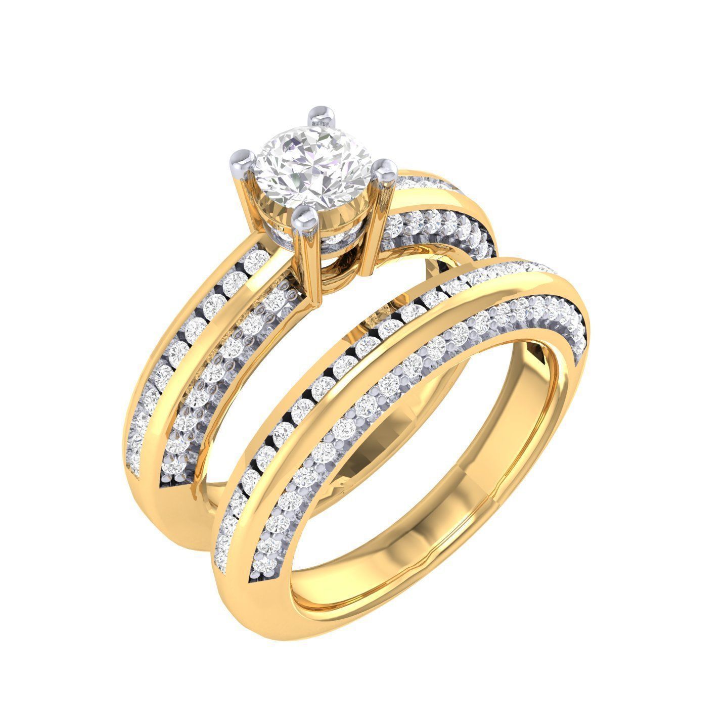 Solitaire Ring with Band - 137491 3D print model_11