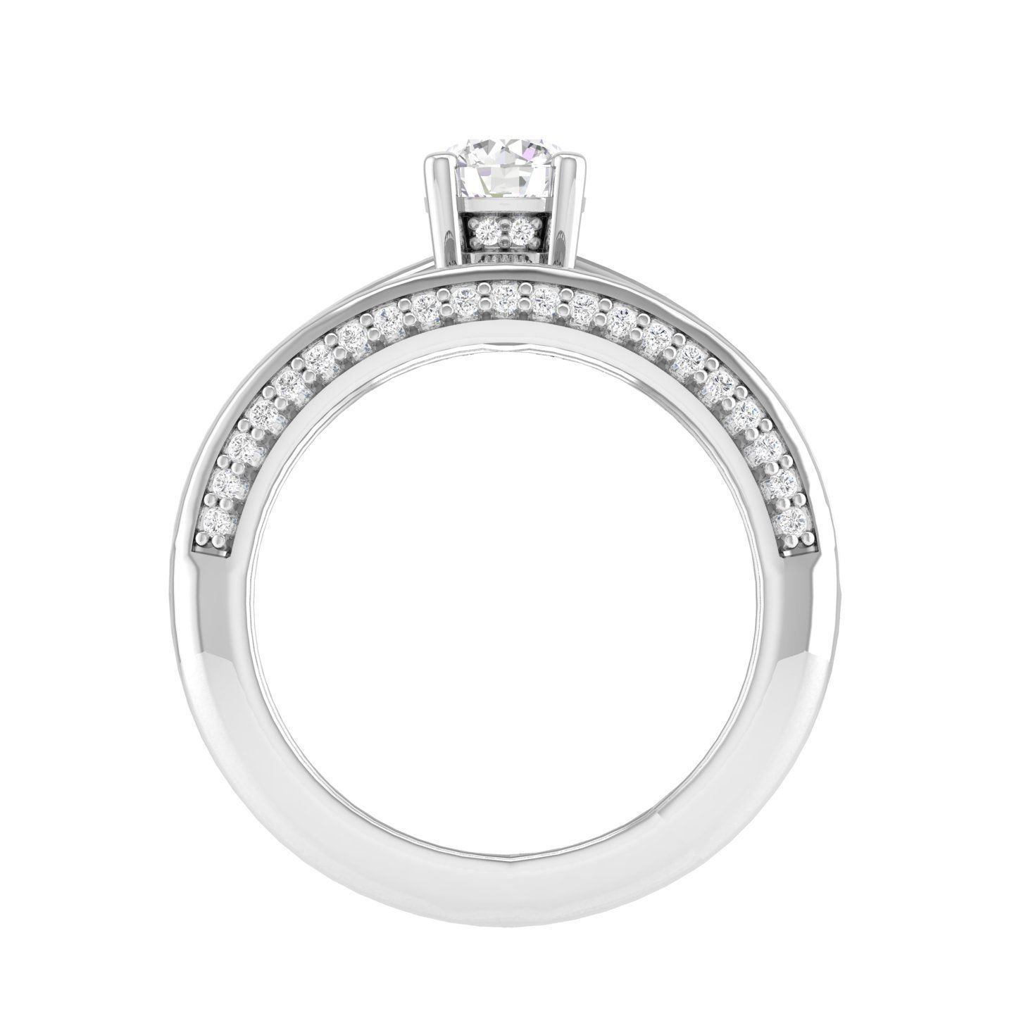 Solitaire Ring with Band - 137491 3D print model_5