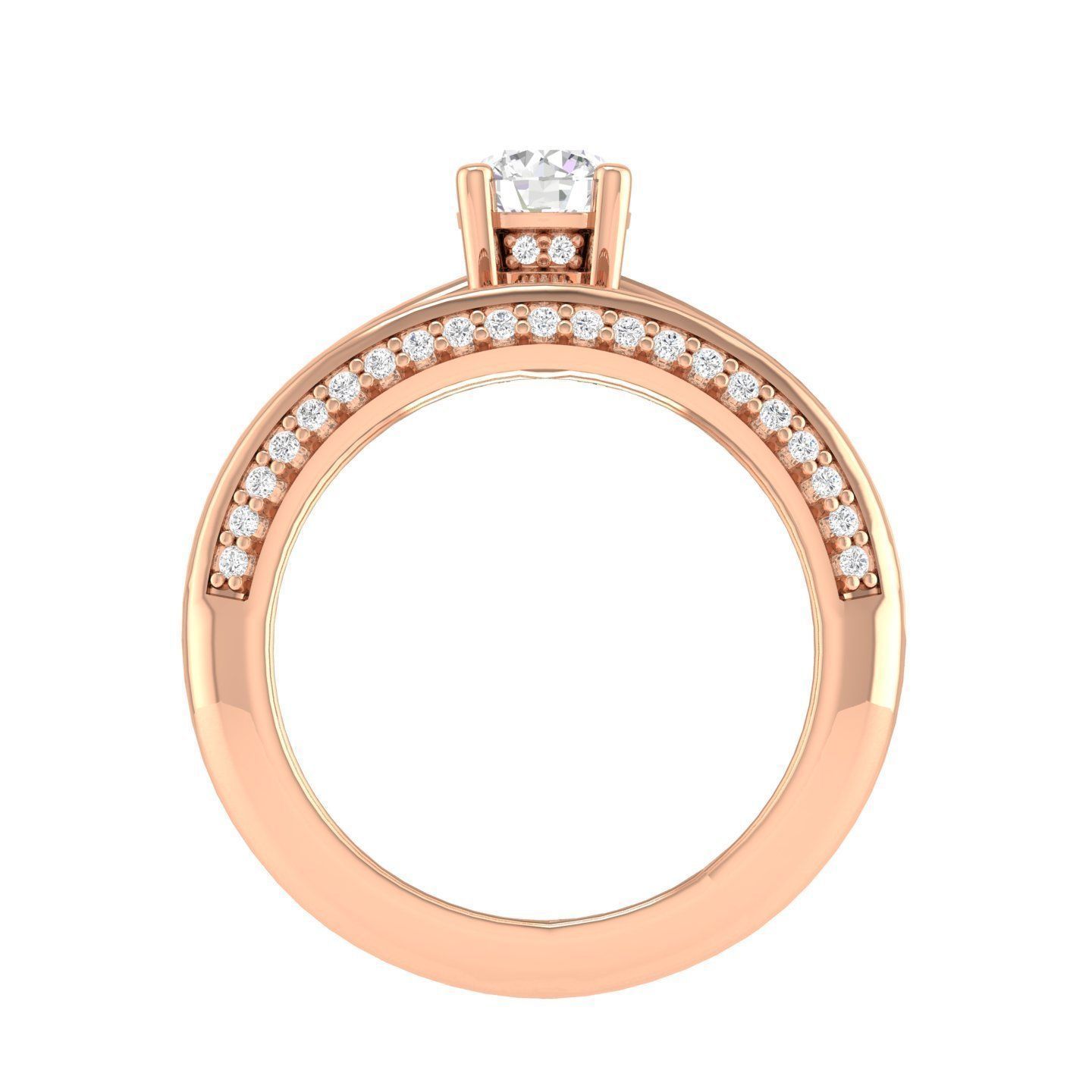 Solitaire Ring with Band - 137491 3D print model_2