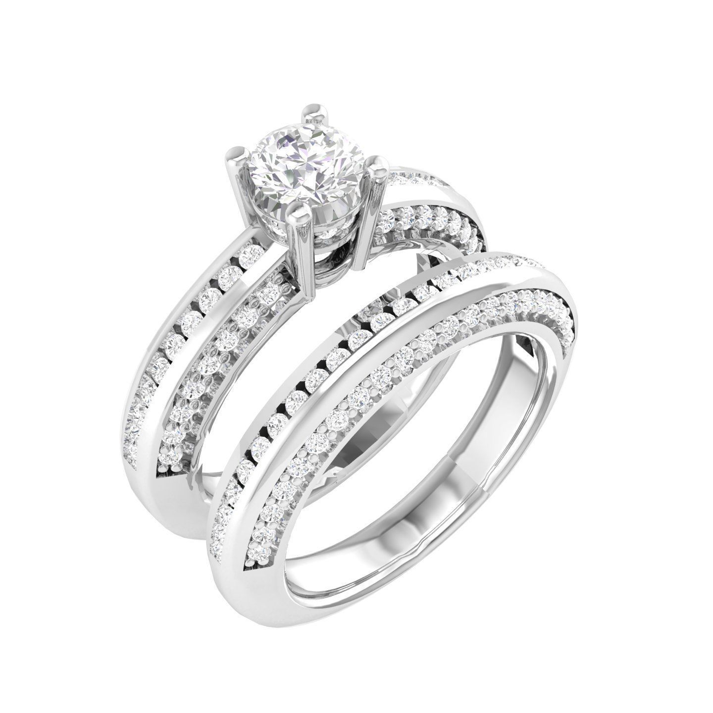 Solitaire Ring with Band - 137491 3D print model_7