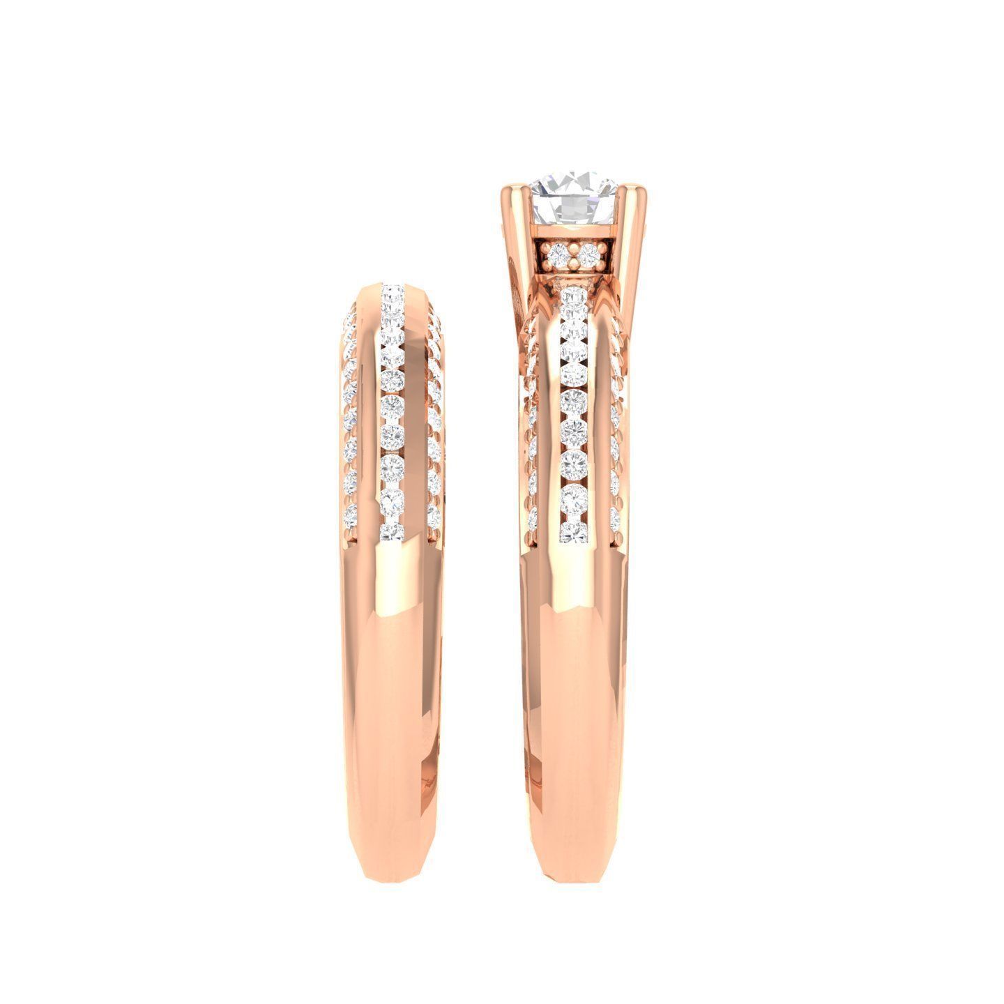 Solitaire Ring with Band - 137491 3D print model_3