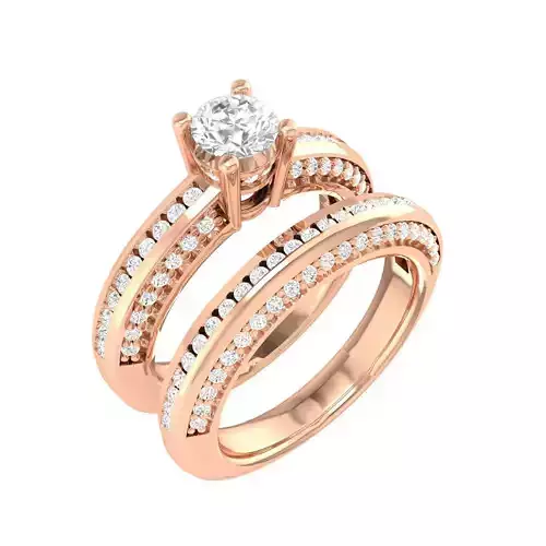 Solitaire Ring with Band - 137491