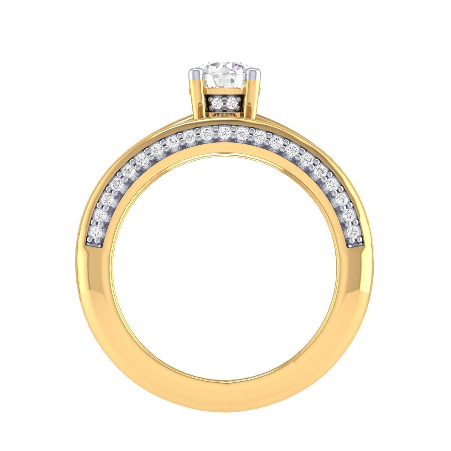 Solitaire Ring with Band - 137491 3D print model_9