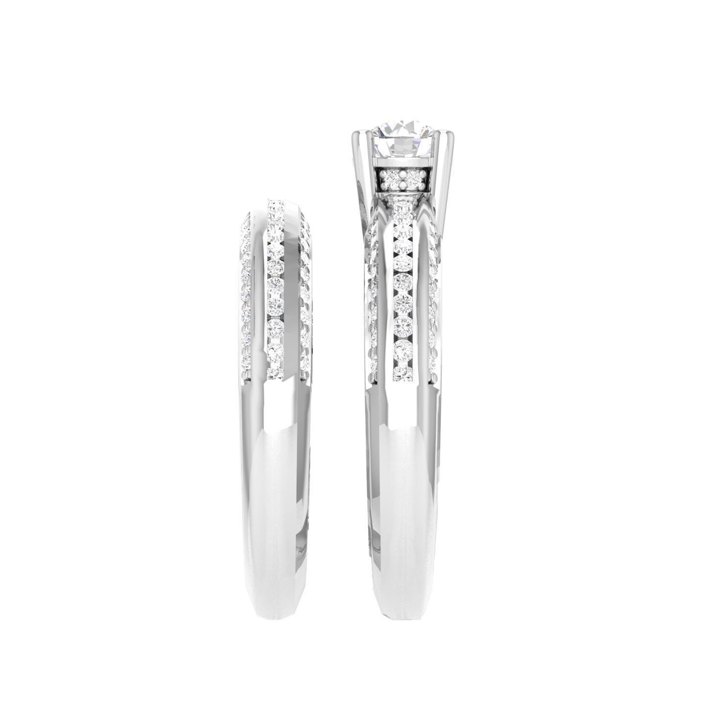 Solitaire Ring with Band - 137491 3D print model_6