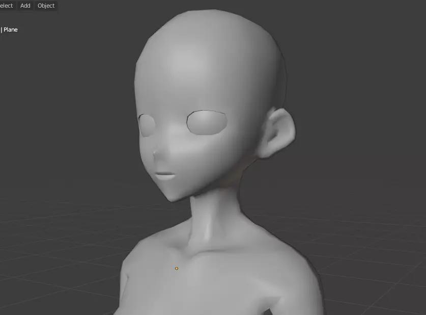 Anime Girl Base mesh rigged clean topology Free 3D model_0