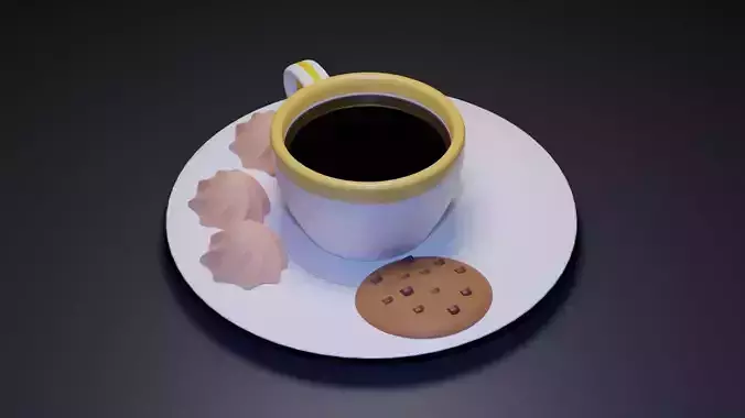 coffee cup of and cookies