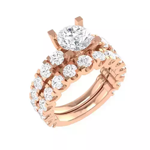 Solitaire Ring with Band - 137486