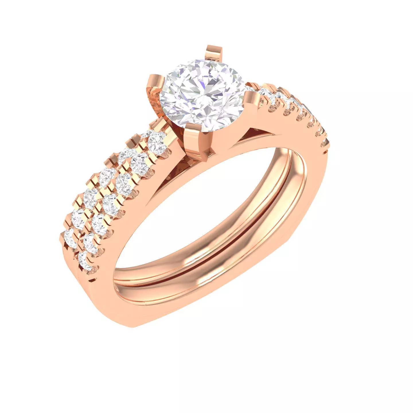 Solitaire Ring with Band - 137473 3D print model_0