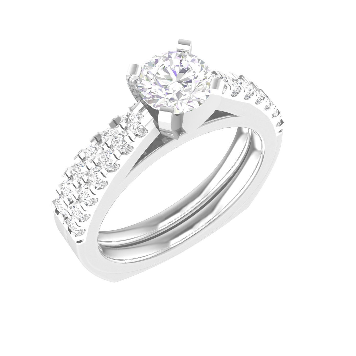 Solitaire Ring with Band - 137473 3D print model_7