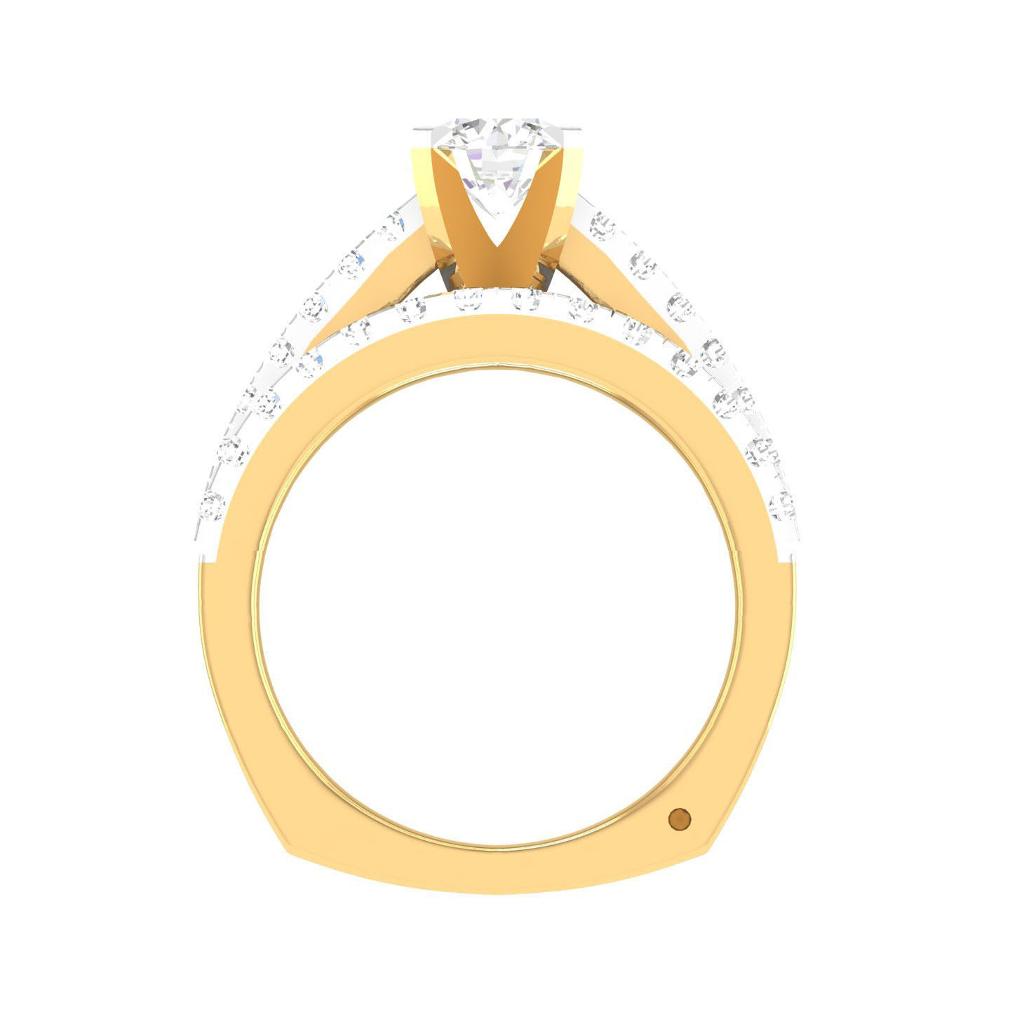 Solitaire Ring with Band - 137473 3D print model_9