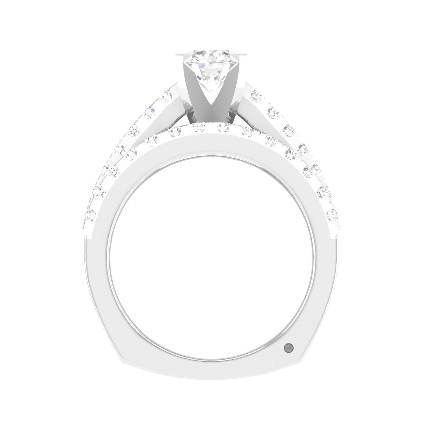 Solitaire Ring with Band - 137473 3D print model_5