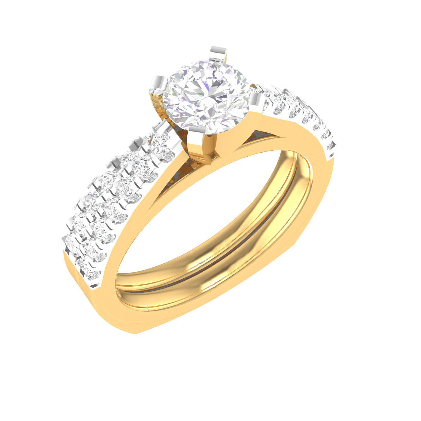 Solitaire Ring with Band - 137473 3D print model_11