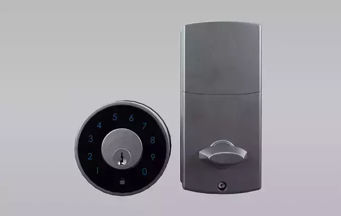 Circular Digital Door Lock  Low-poly 3D model