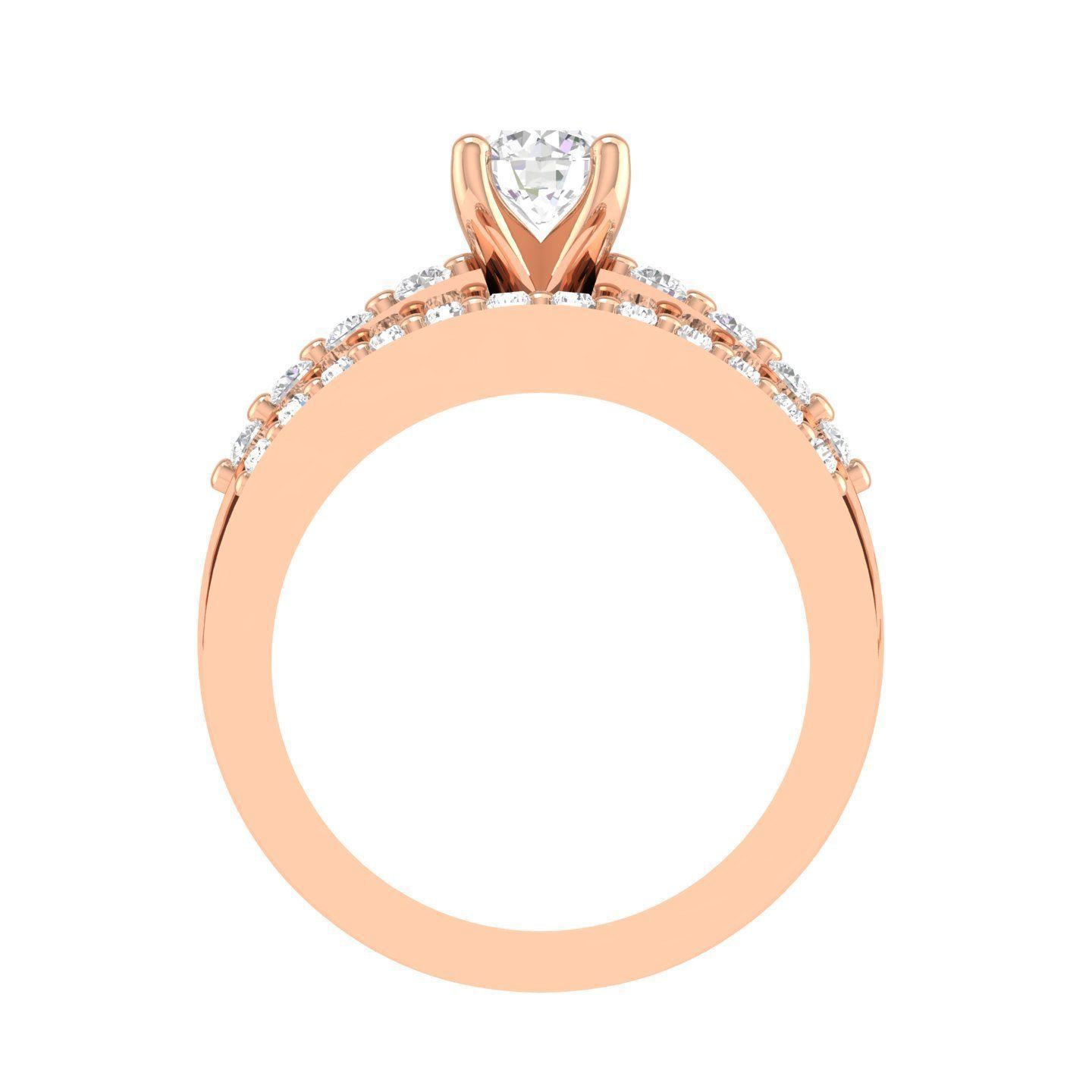 Solitaire Ring with Band - 137457 3D print model_2