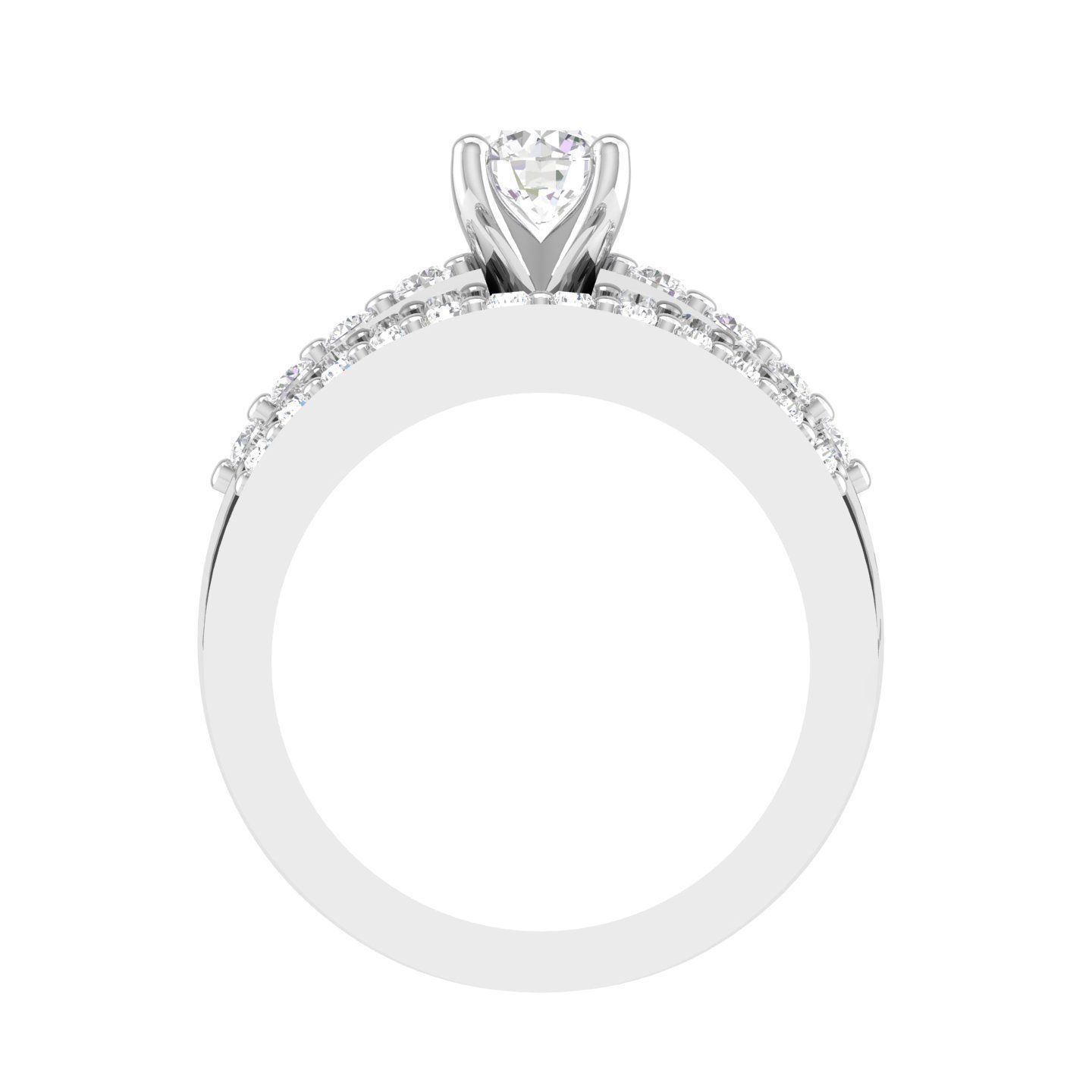 Solitaire Ring with Band - 137457 3D print model_5