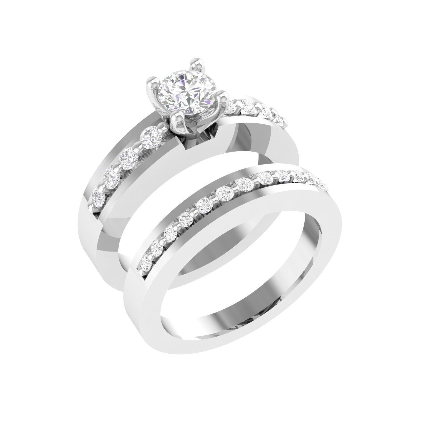 Solitaire Ring with Band - 137457 3D print model_7