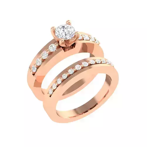 Solitaire Ring with Band - 137457
