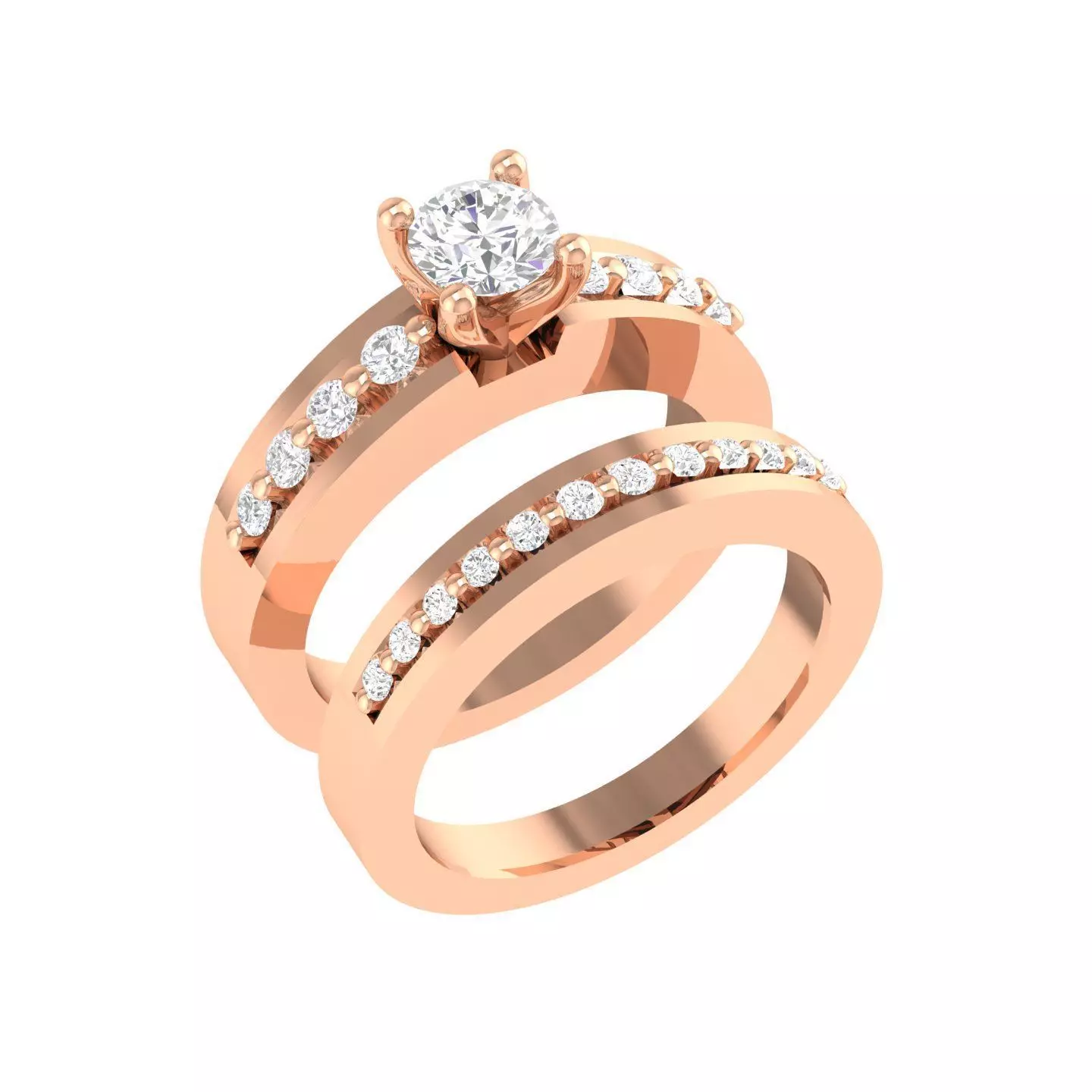 Solitaire Ring with Band - 137457 3D print model_0