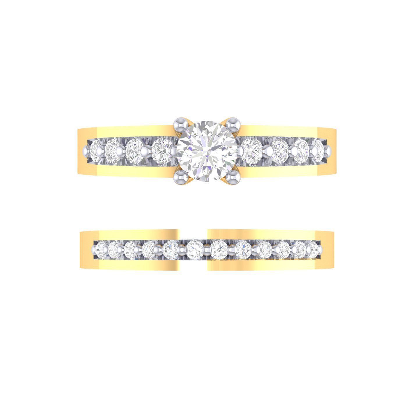 Solitaire Ring with Band - 137457 3D print model_8