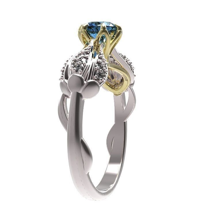 Ring topaz and diamond 3D print model_6