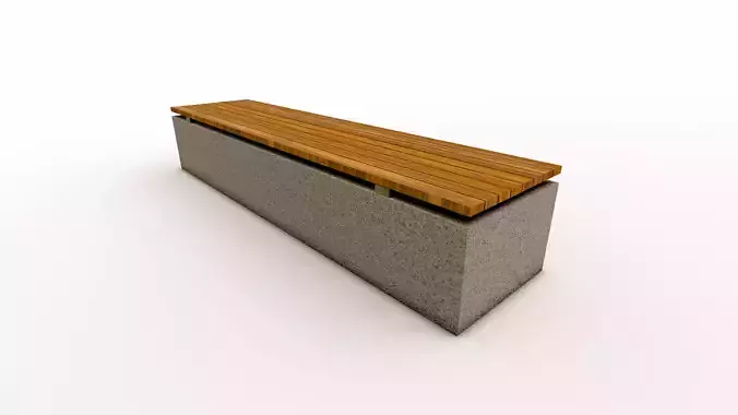 backless bench Free 3D model