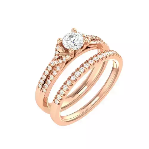 Solitaire Ring with Band - 137435