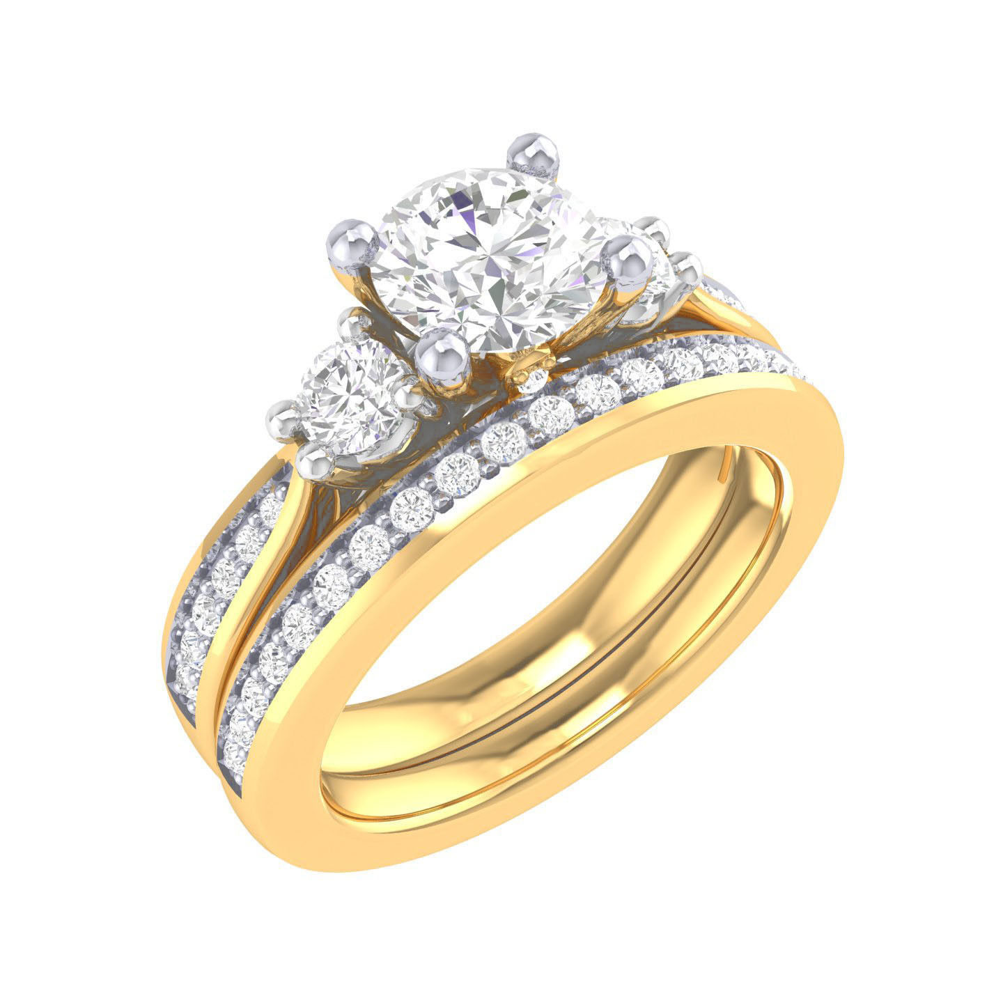 Solitaire Ring with Band - 137420 3D print model_11