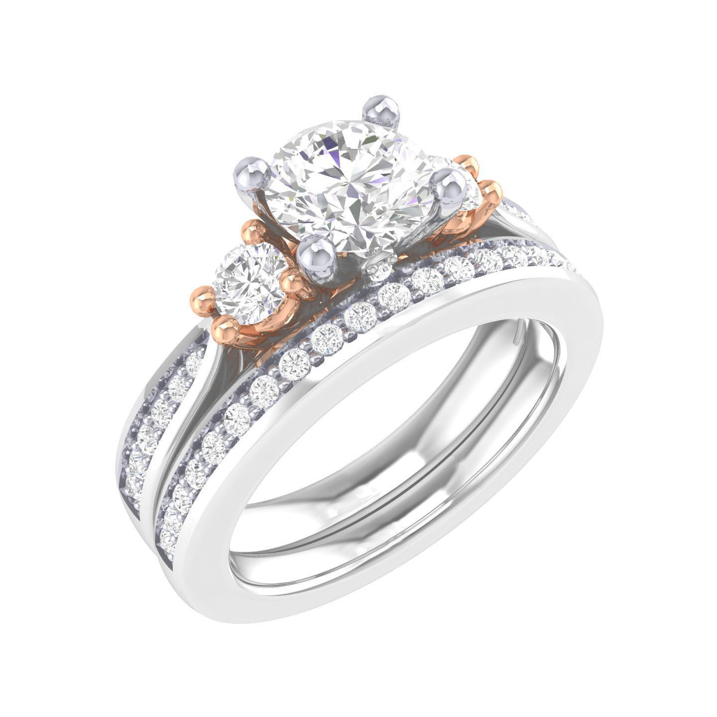 Solitaire Ring with Band - 137420 3D print model_7