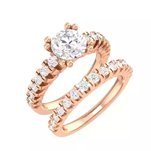 Solitaire Ring with Band - 137419