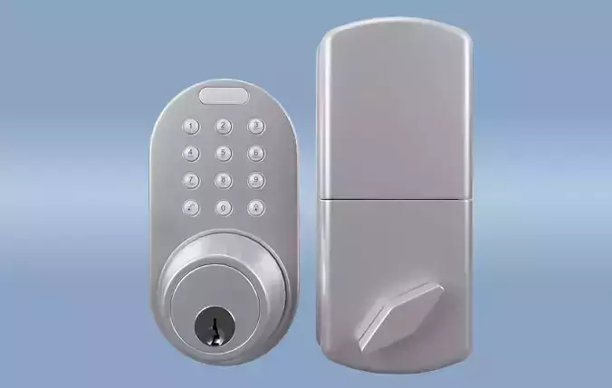 Round Digital Door Lock  Low-poly 3D model