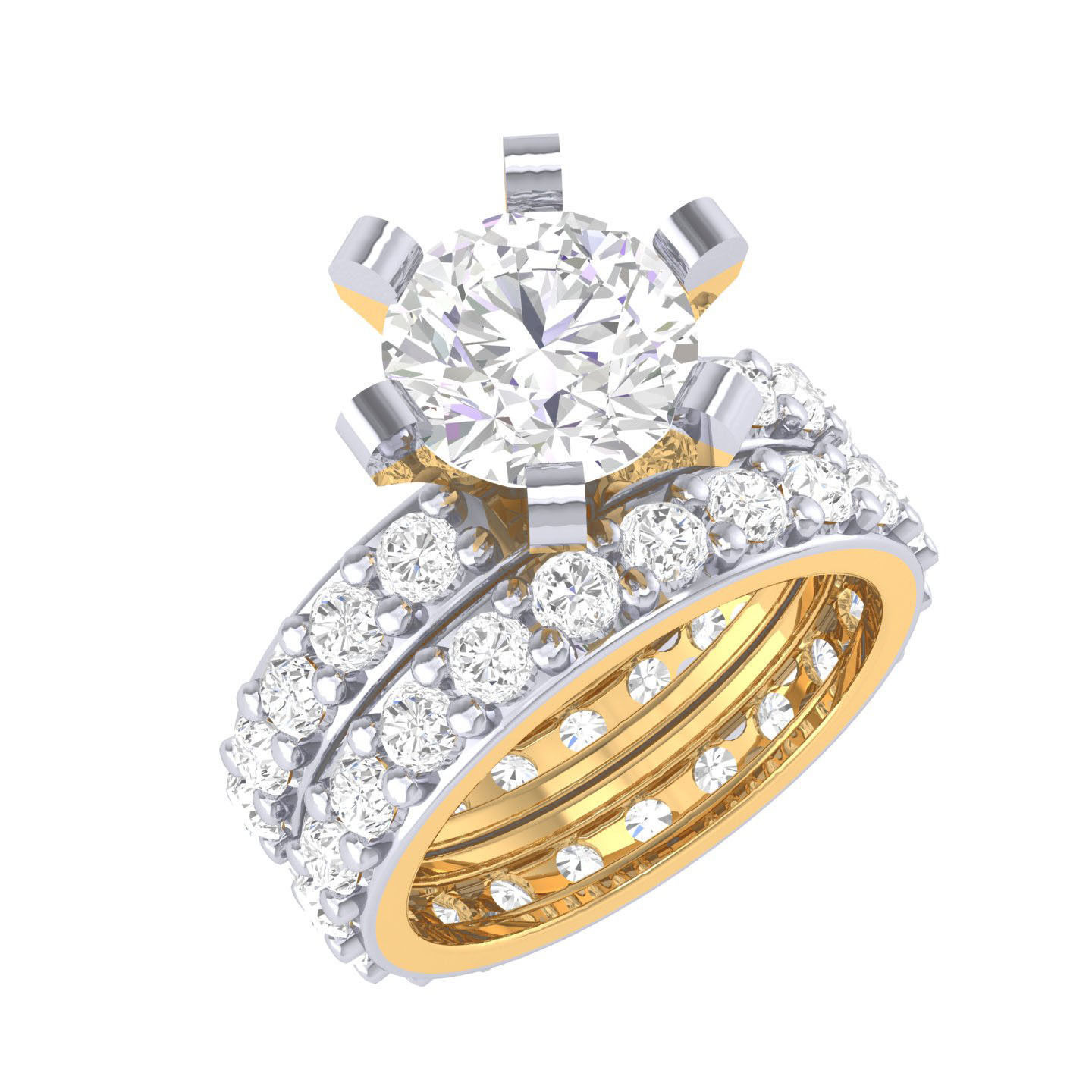 Solitaire Ring with Band - 137407 3D print model_11