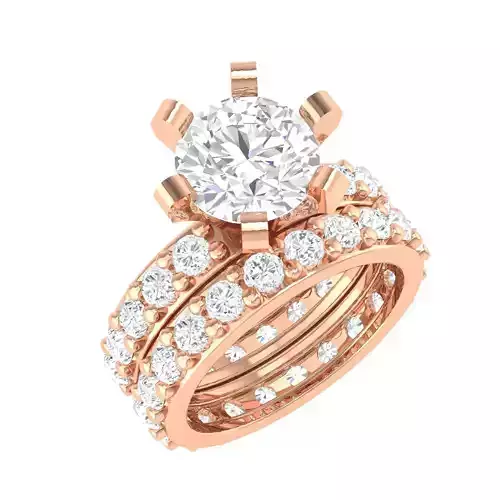 Solitaire Ring with Band - 137407