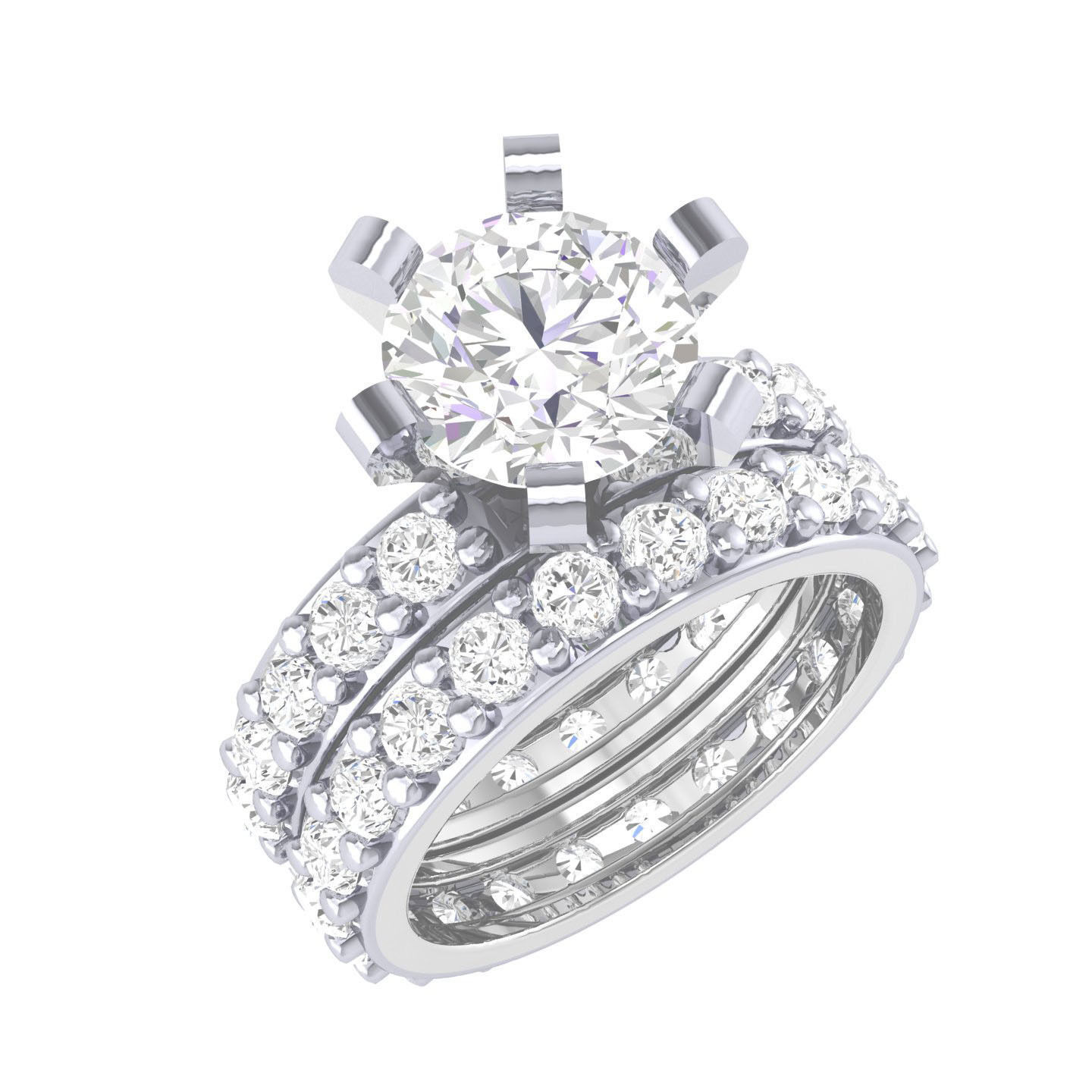 Solitaire Ring with Band - 137407 3D print model_7