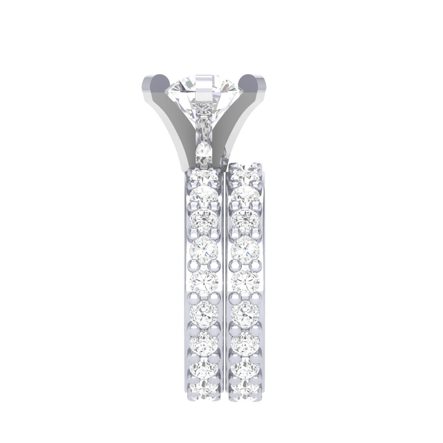 Solitaire Ring with Band - 137407 3D print model_6