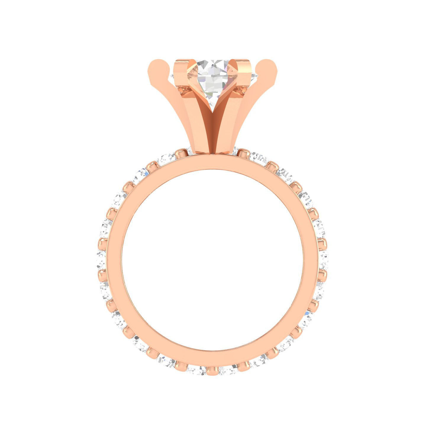 Solitaire Ring with Band - 137407 3D print model_2