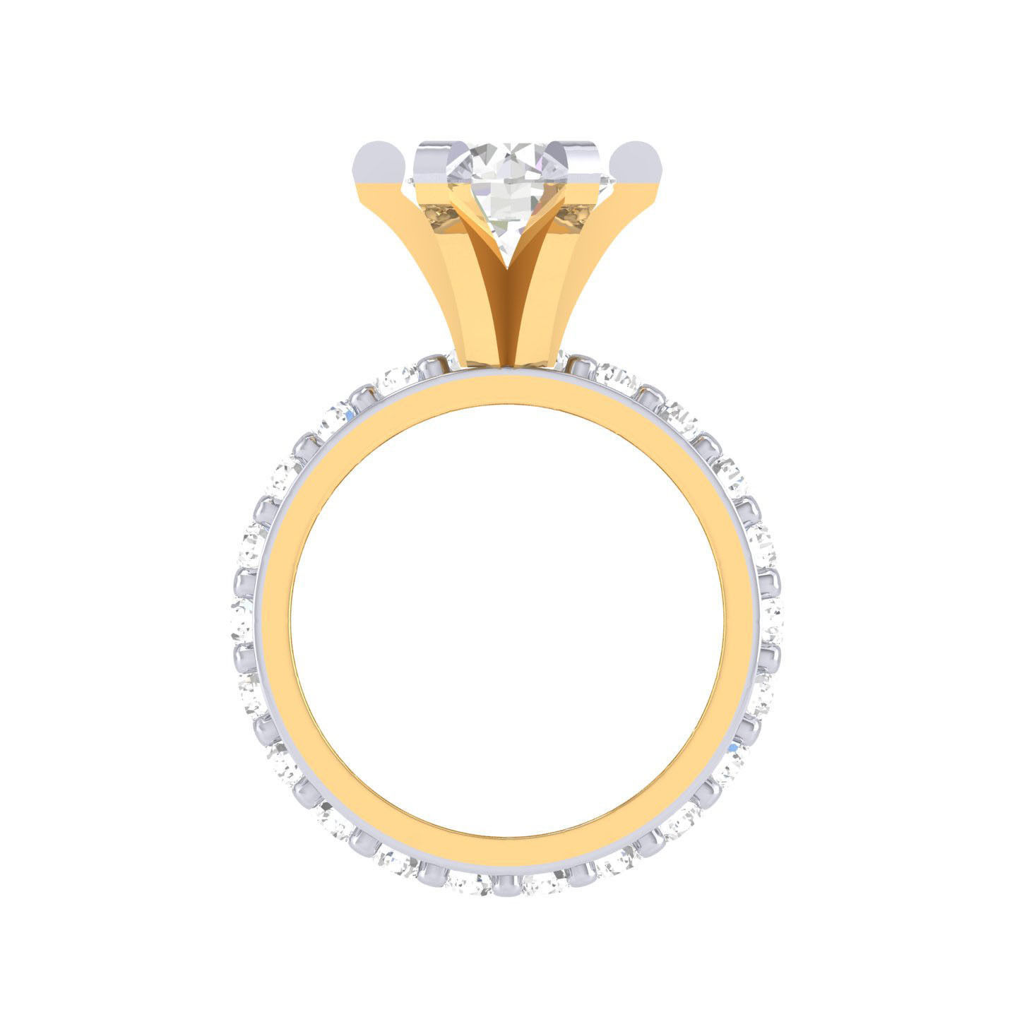 Solitaire Ring with Band - 137407 3D print model_9