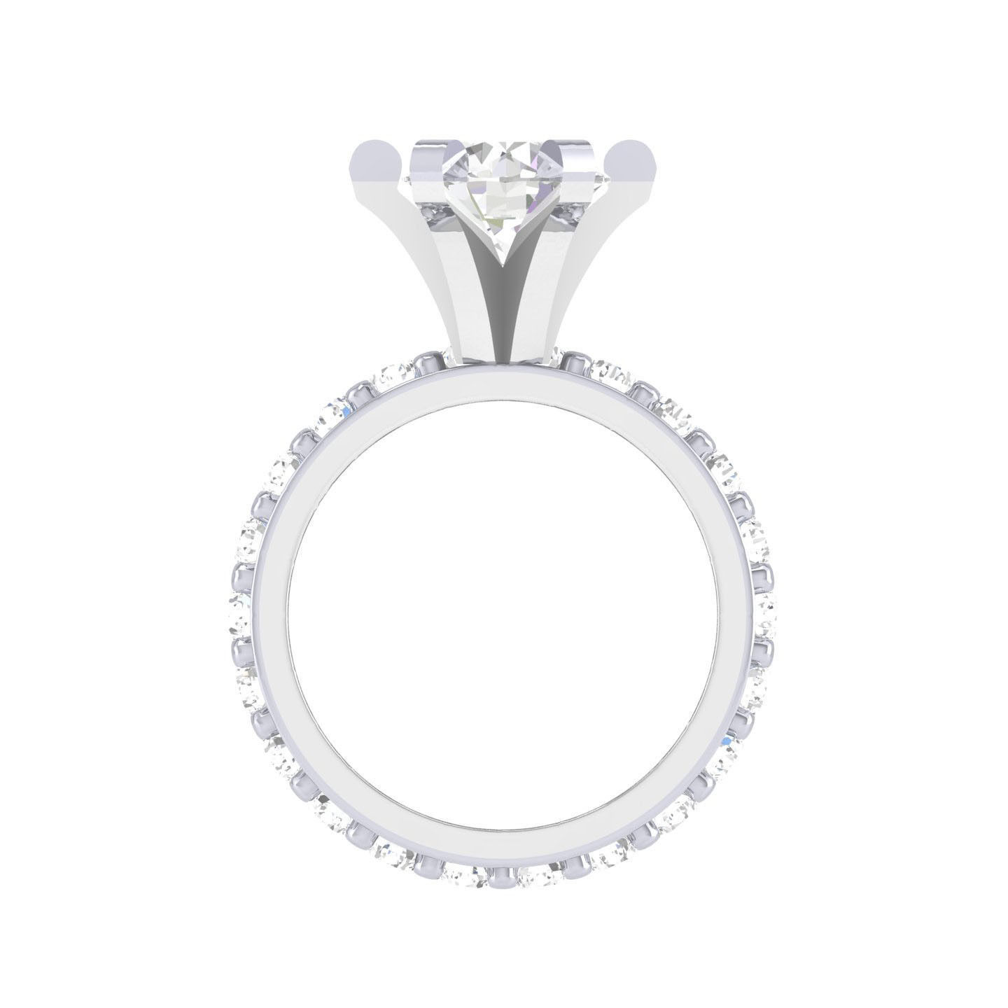 Solitaire Ring with Band - 137407 3D print model_5