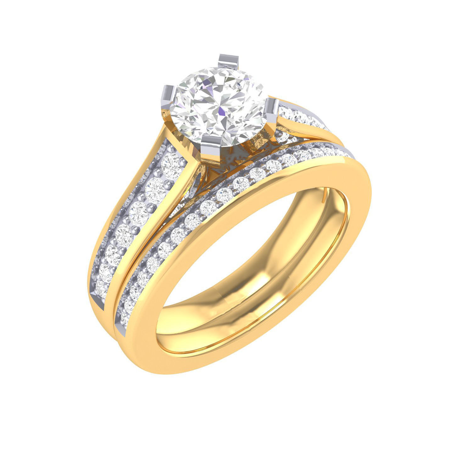 Solitaire Ring with Band - 137406 3D print model_11