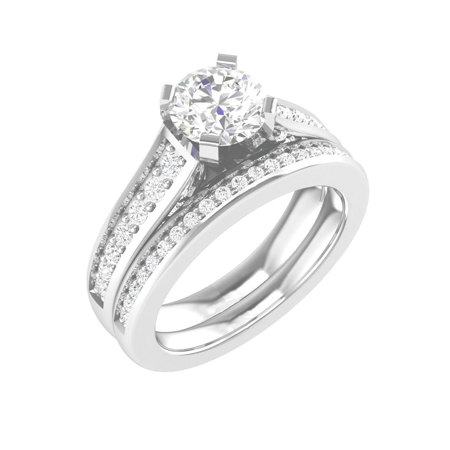 Solitaire Ring with Band - 137406 3D print model_7