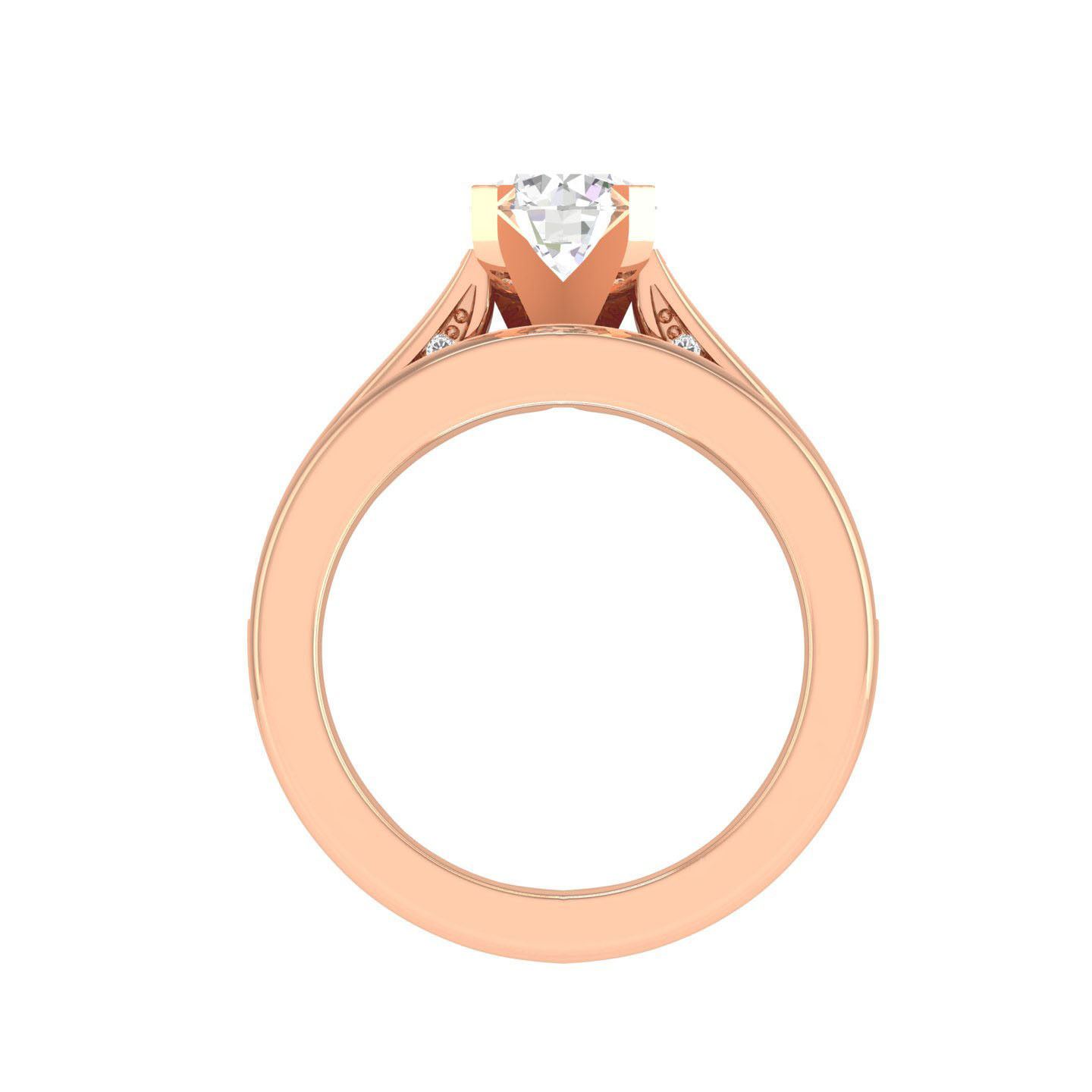 Solitaire Ring with Band - 137406 3D print model_2