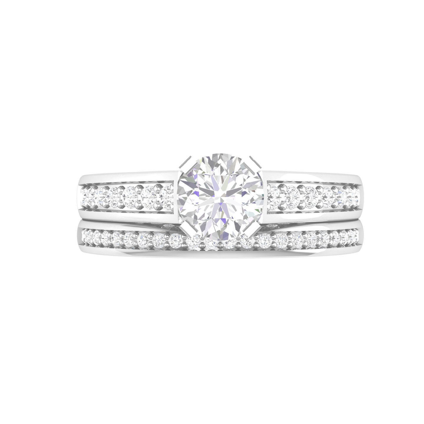 Solitaire Ring with Band - 137406 3D print model_4