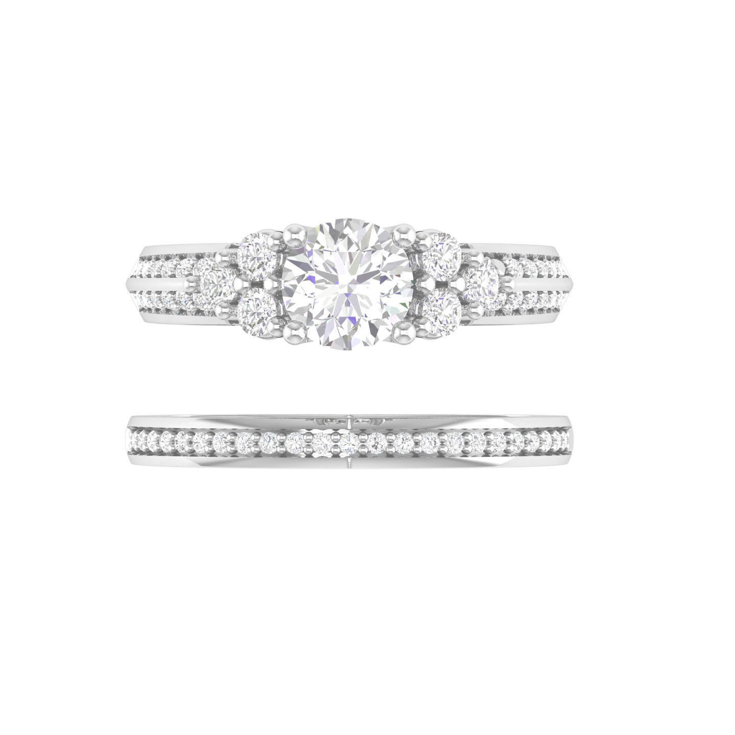 Solitaire Ring with Band - 137402 3D print model_4